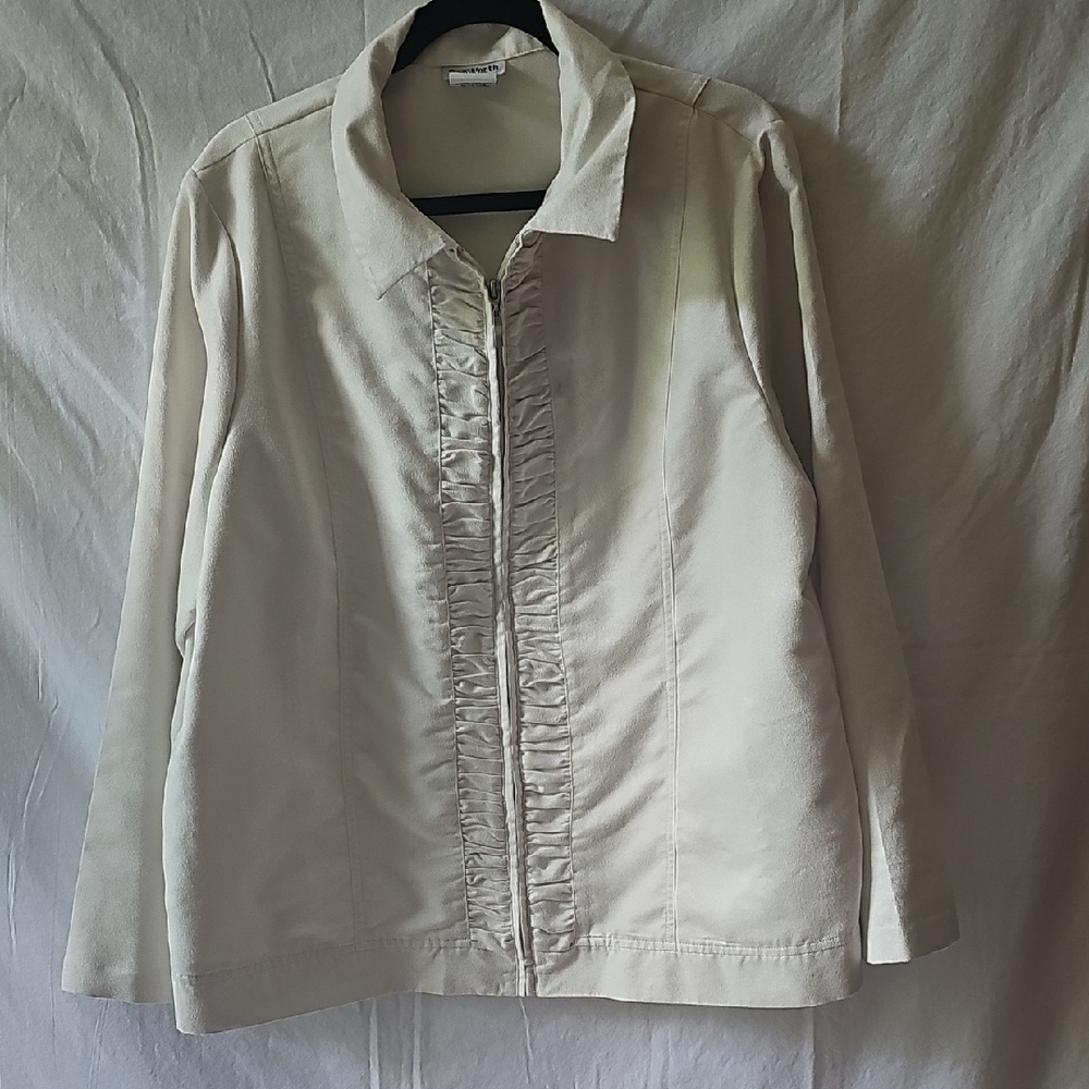 dressbarn Cream Blazer Lightweight Suit Jacket